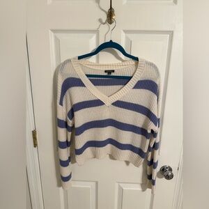 Wild Fable White & Blue Striped Sweater - Size Small